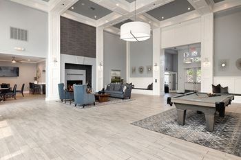 Clubhouse with fireside lounge and billiards